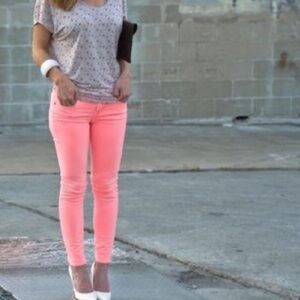 J Crew Coral Toothpick Jeans